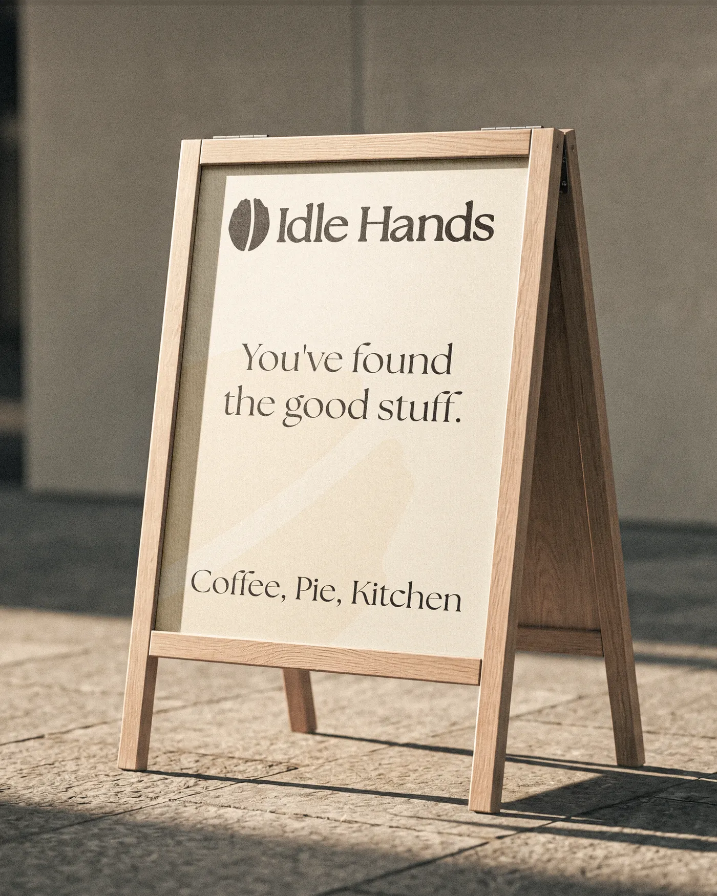 Idle Hands A-board on the street