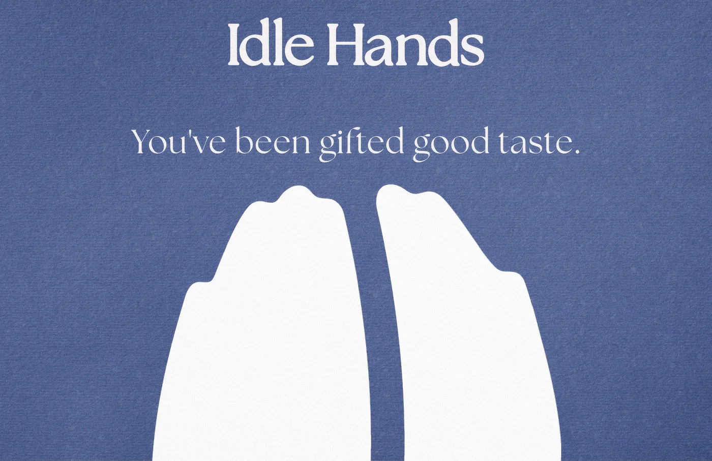 Idle Hands gift card, Blueberry Pie blue with the bean mark